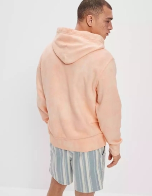 Sweat à Capuche American Eagle AE Bonfire Fleece Corail Homme | ZCW-88149064